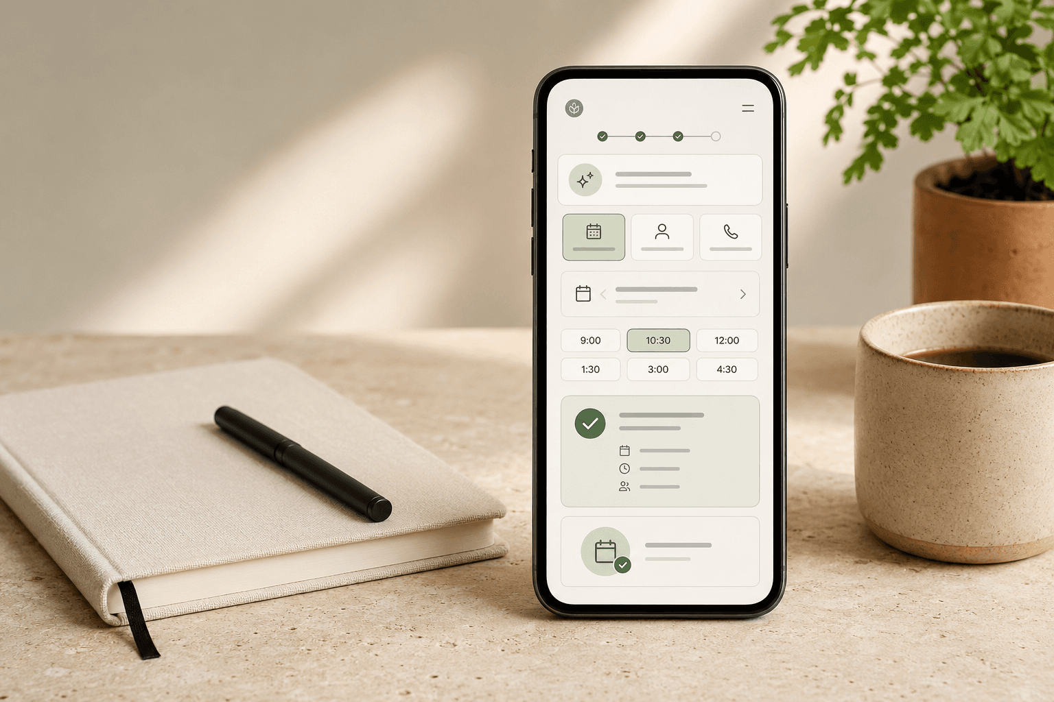 Chat interface for an appointment-booking assistant